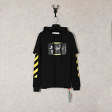 off White Hoodie Autumn Printed Loose Hooded Sweater Jacket