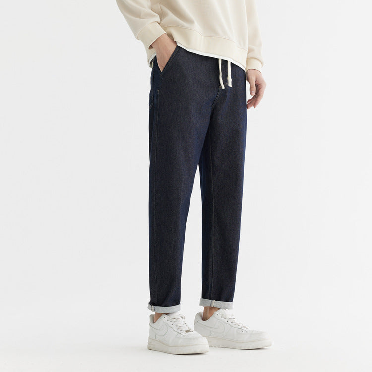 Men Jeans Dark Blue Jeans Men's Spring Versatile Simple