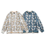 Crew Neck Sweatshirts for Men Men's Clothing Autumn Fashion Brand Full Printed round Neck Sweater Men's and Women's Coat