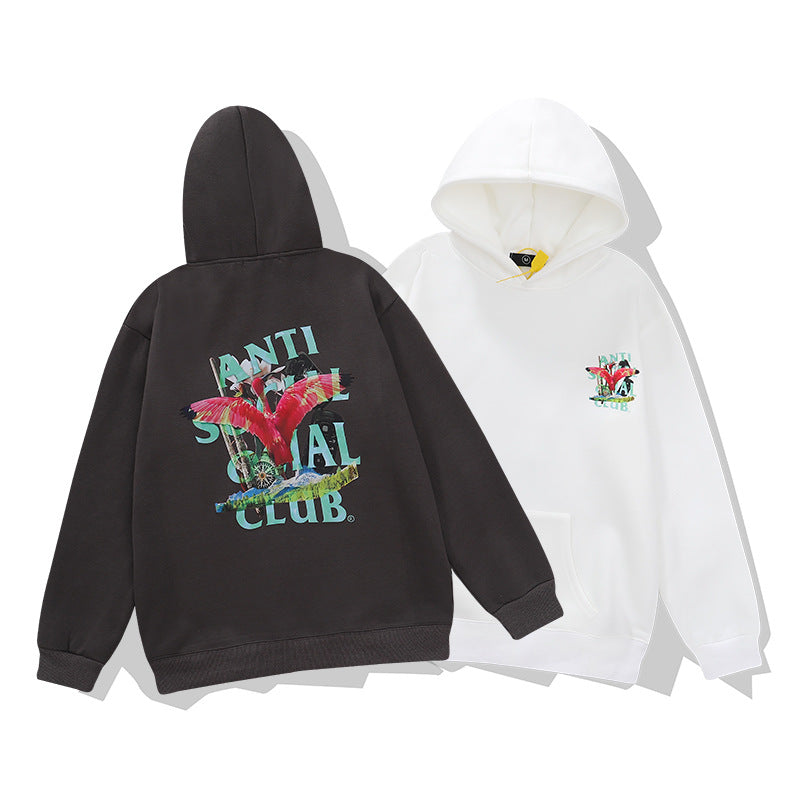Kanye West Sunday Service Hoodie Flamingo Printing Plus Velvet Pullover Guard