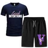 Vlone T Shirts & Shorts 2 Piece Set Short Sleeve T-Shirt Sports Summer