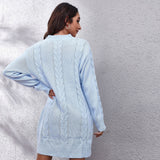Sweater Dress Outfit with Tights 2 Pieces Set Woolen Skirt Women's Knitted Dress Loose