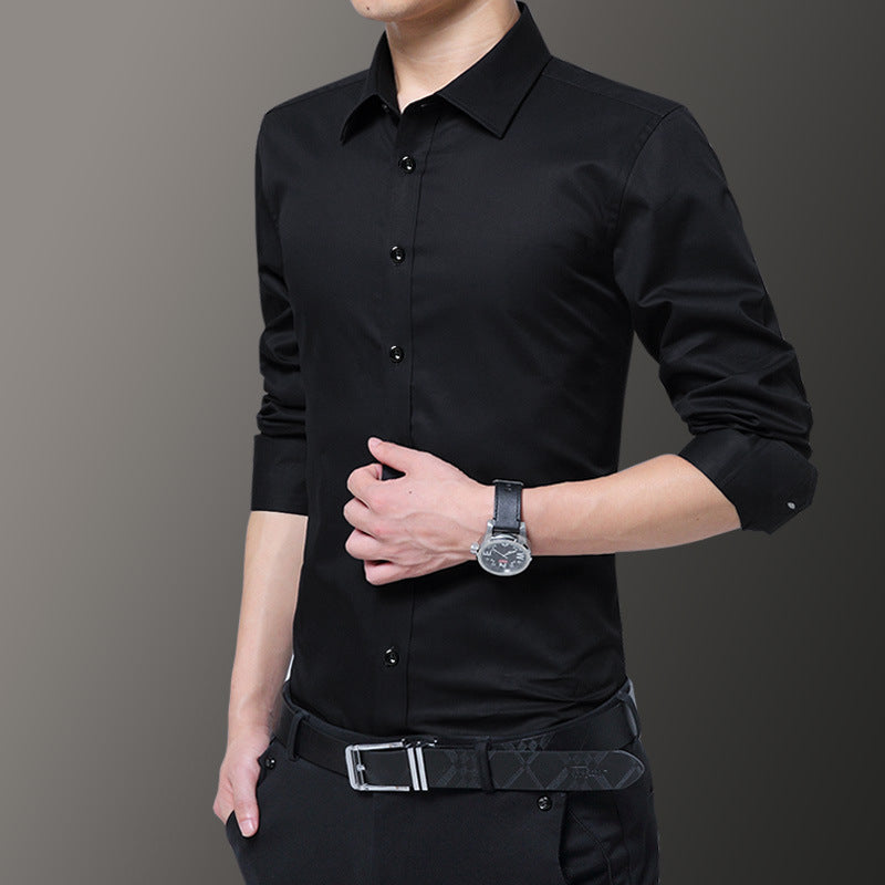 Men Shirts Long Sleeve Slim Fit Shirt