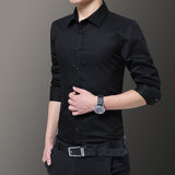 Men Shirts Long Sleeve Slim Fit Shirt