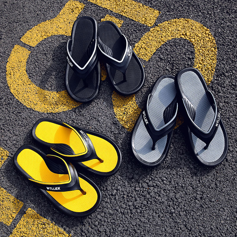 Flip Flops Flip Flops Men's Slippers Summer Outdoor Non-Slip Flat-Heeled Men's Casual Beach Shoes