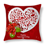 Valentine's Day Pillow Covers 4 Piece Random Styles Together, Love Heart Peach Skin Fabric Valentine's Day Pillow Cover Car Office Sofa Cushion