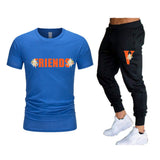 Vlone T Shirts & Pants 2 Piece Set Men'S Summer T-Shirt Short Sleeve Sports And Leisure