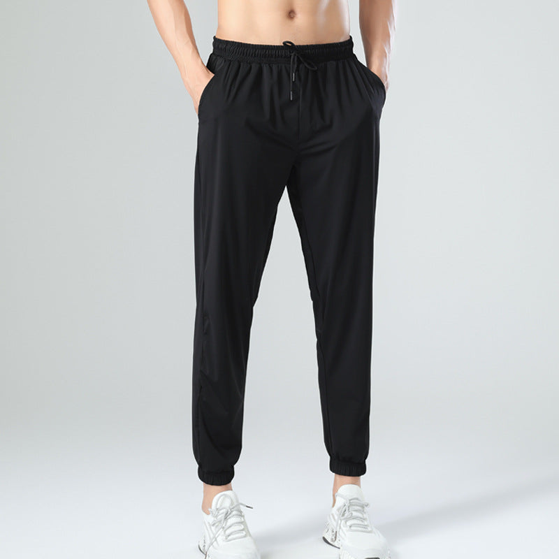 Sweat Wicking Pants Ice Silk Loose Quick-Drying Ankle Banded Pants