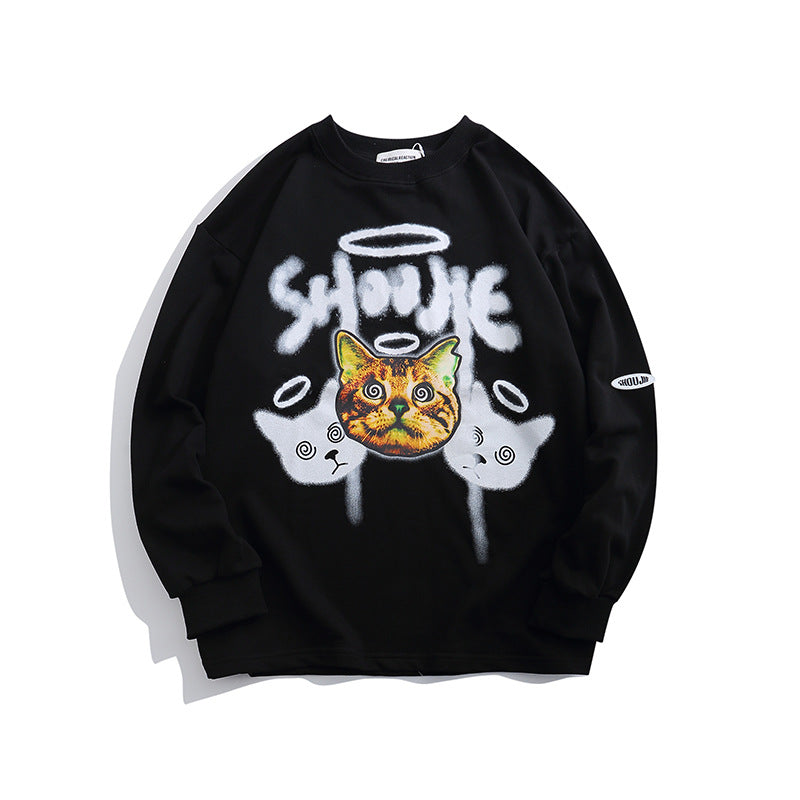 Crew Neck Sweatshirts for Men Men's Autumn Clothing Printed Crew Neck Sweatshirt Loose Casual