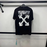 Off White T Shirt Men'S Tshirt Cotton Casual Arrow Flower Print Owt