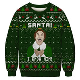 Men and Women Grinch Sweater Christmas Printed Crew Neck Sweatshirt Loose Couple