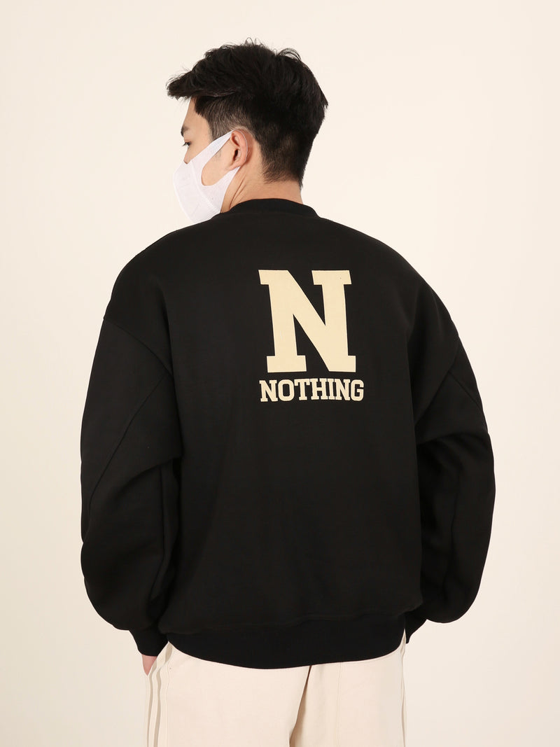 Men Sweatshirts Fleece-Lined Heavy Top Loose Couple