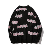 Men Sweater Letter Jacquard Knitwear Men Loose Pullover