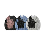 Men Sweater Cartoon Jacquard Sweater Men's Pullover