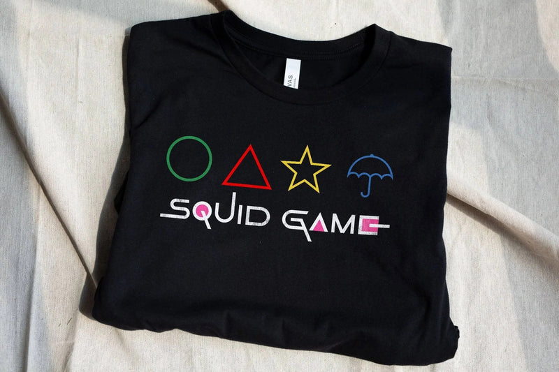 Squid Game Costume Cartoon Symbol Printed Short Sleeve Men's and Women's Pullover T-shirt