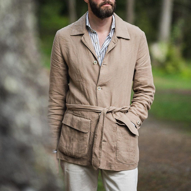 Mens Winter Coats Man Fall Outfits Men Autumn Solid Color Casual Slim Fit Long Sleeve Autumn Wear Men