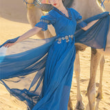 Coachella Music Festival Outfits Women's Desert Retro Long Dress Summer Dress