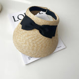Straw Hat Summer Double-Layer Bowknot Travel Women's Sun Hat
