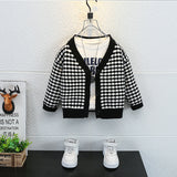 Toddler Boys Jackets Boys' Cardigan Plaid Sweater Coat Knitted