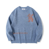Men Sweater Cartoon Jacquard Sweater Men's Loose round Neck Pullover
