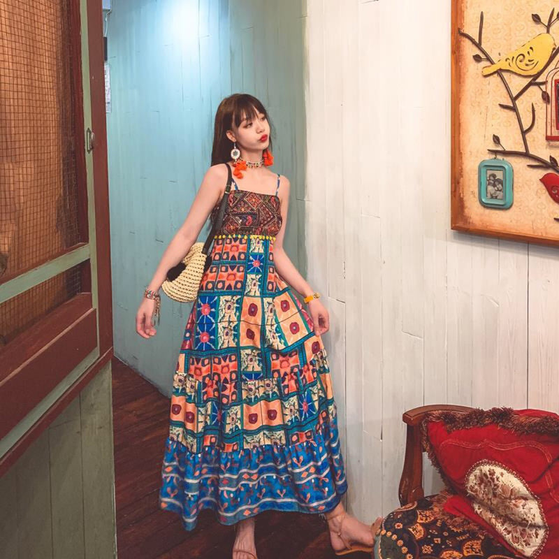 Gypsy Style Dresses Ethnic Style Strap Embroidery