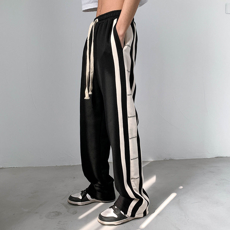 Men's Pants Spring and Autumn Men's Loose Printed Straight-Leg Trousers