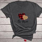 Valentine's Day T Shirts Couples Leopard Plaid Love Women's T-shirt Loose T-shirt