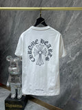 CHH Chrome Hearts T Shirts Letter Collar Letter Large Long Cross Short Sleeve T-shirt