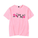 Squid Game Costume Printed Short Sleeve Pullover round Neck T-shirt