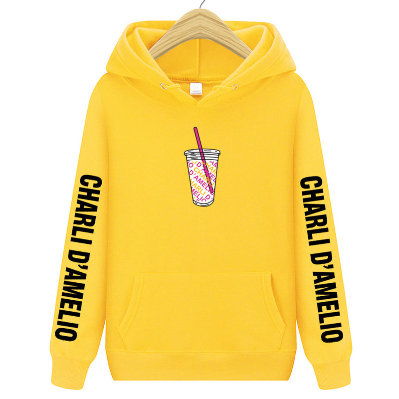 Adolescence Sweatshirt Printed Casual Hooded Casual Flyaway Jacket