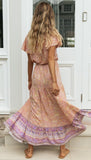 Kendall Jenner Wedding Guest Dress Bohemian Vacation Dress Positioning Flower Single-Breasted