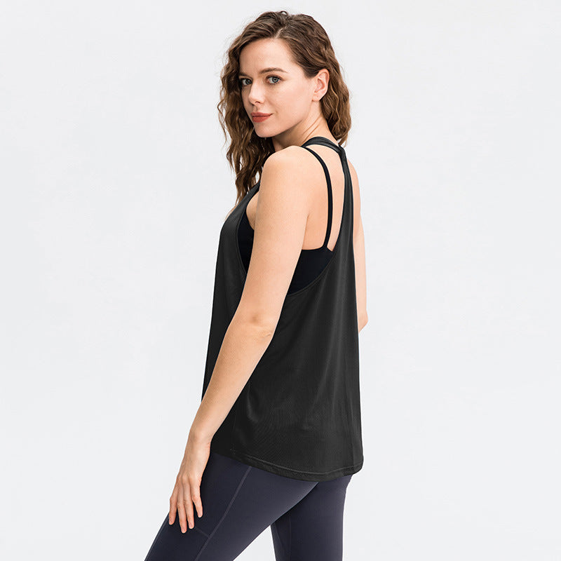 Moisture Wicking Tank Top Yoga Loose Breathable Quick-Dry Vest
