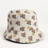 Bucket Hat Fishing Cap Cotton Print Fisherman Hat Cartoon Animation Pattern Outdoor Sun Hat for Men and Women