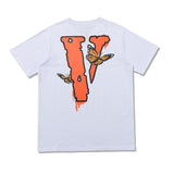 Vlone Large V Short Sleeve Splashed Ink Printing Simple Fog Men'S And Women'S Tshirt Tee Shirt