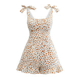 Coachella Music Festival Outfits Printed Fashion U-Shaped Backless Jumpsuit