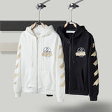 Off White Winter Hoodie Hooded Sweater Casual Zipper Long Sleeve Men'S Clothing Owt