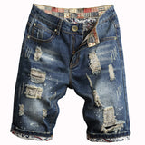 Men Jorts Hong Kong Style Summer Denim Shorts Men's Loose