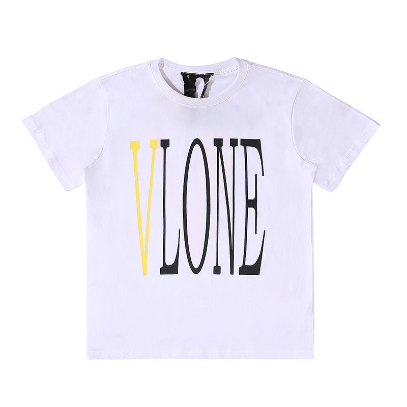 Vlone T Shirt Big V Hip Hop Men And Women Couple T-Shirt Tee