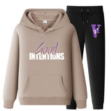 Vlone Hoodie & Pants 2 Piece Set Casual Loose Hoodie Sweatshirt