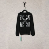 Off White Sweatshirts Printed Crew Neck Sweatshirt Ow Loose Bottoming Shirt