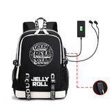 Jelly Roll Bag 2D Printed Backpack Large Capacity USB Headset Backpack