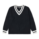 Men's Sweatshirt Fall Winter Men plus Size V-neck Pullover Sweater Loose