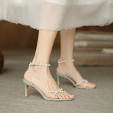 Nude Heels for Wedding Sandals Women's Thin Strap Women's High Heels