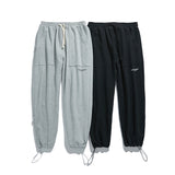 Man Fall Outfis Autumn Solid Color Exercise Casual Pants Men and Women Loose All-Matching Wide Leg Ankle-Tied Sweatpants