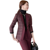 Interview Suit Women's Plaid Suit Women's Jacket Spring/Autumn Fashion