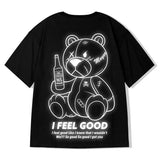 Men T-Shirts Loose Half Sleeve Bear Print