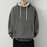 Men Hoodie Fake Two-Piece Hooded Sweater Spring and Autumn Heavy Japanese Style