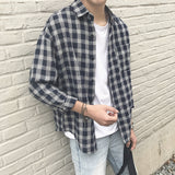 Men Shirts Plaid Shirt Long Sleeve