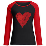 Valentine's Day T Shirt Fall Graffiti Printing Women's Top
