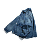 Men Denim Jackets Campus College Style Youth Cool Gradient Color Jacket